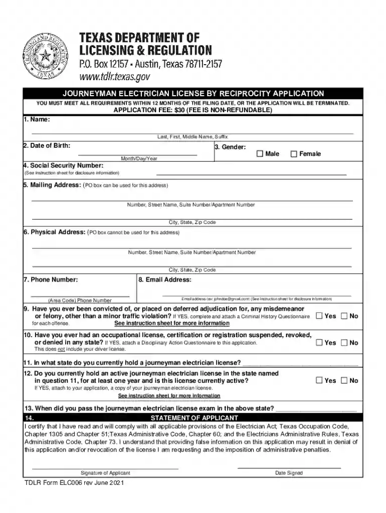 texas electrical license reciprocity Preview on Page 1