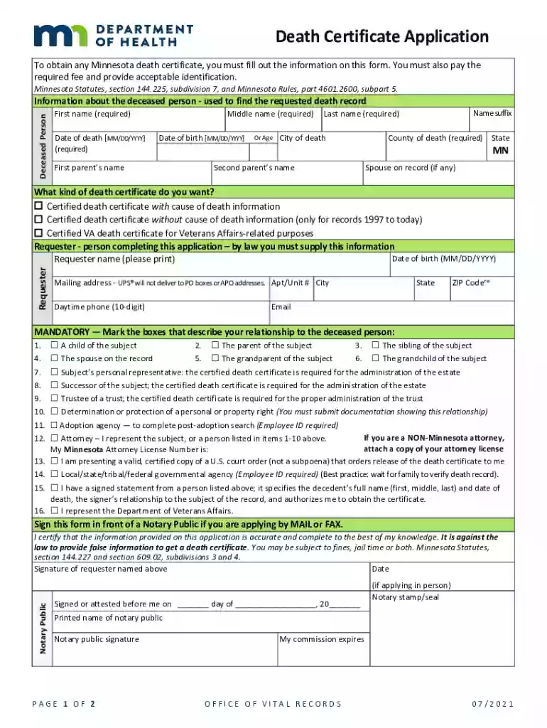 Death Certificates - Minnesota Dept. of HealthDeath Certificates - Minnesota Dept. of HealthPhysicians' Handbook on Medical Certification of Death (4/2003)Physicians' Handbook on Medical Certification of Death (4/2003) Preview on Page 1