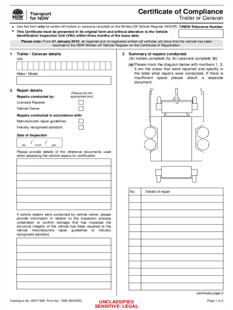 transport certificate compliance caravan Preview on Page 1