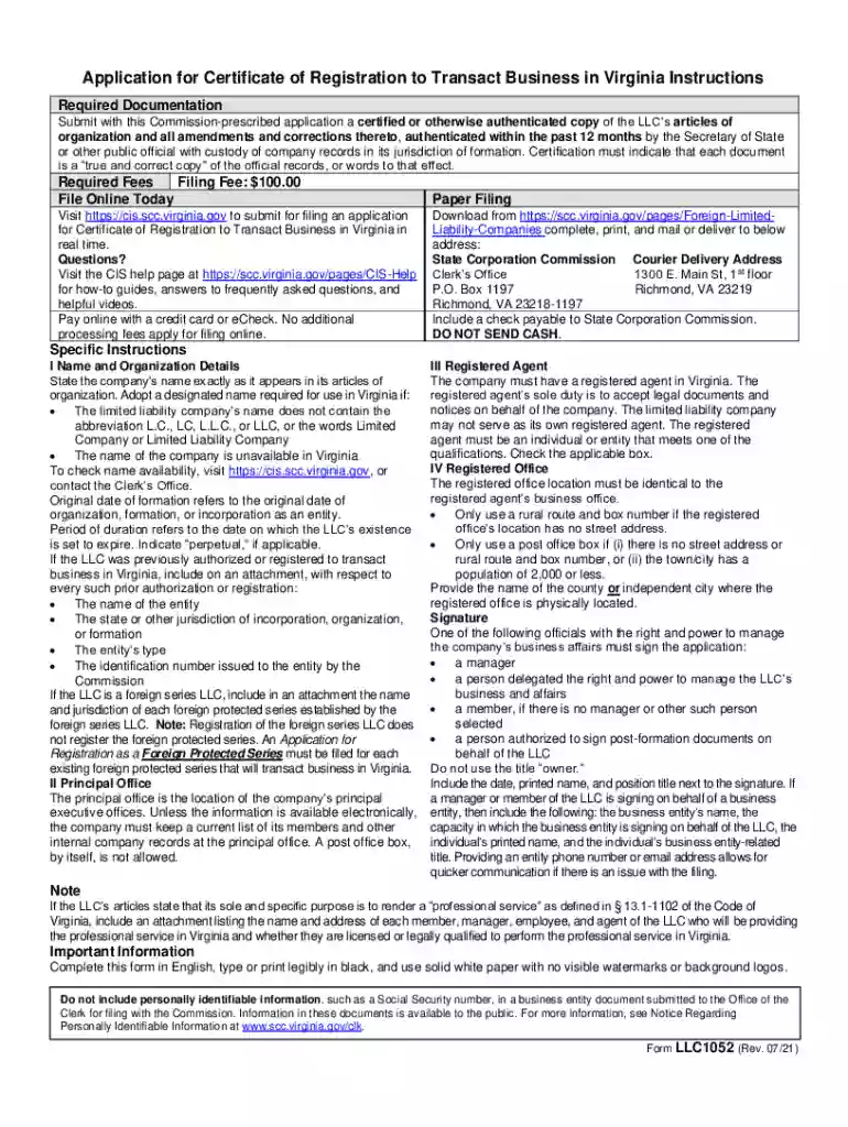 certificate of registration virginia Preview on Page 1