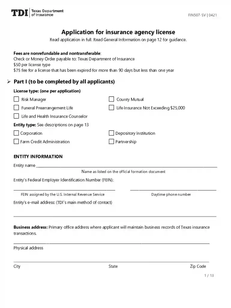 insurance application Preview on Page 1