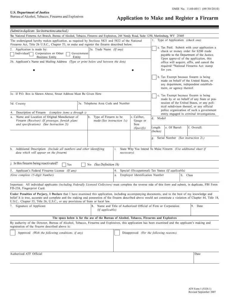 atf form 1 pdf Preview on Page 1