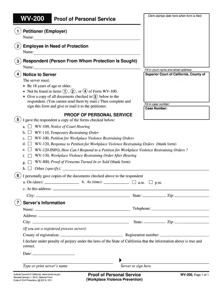 wv 200 form 2012 Preview on Page 1