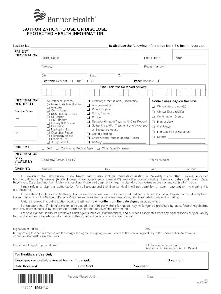 Authorization for use and disclosure of protected health information hawaii fillable Preview on Page 1