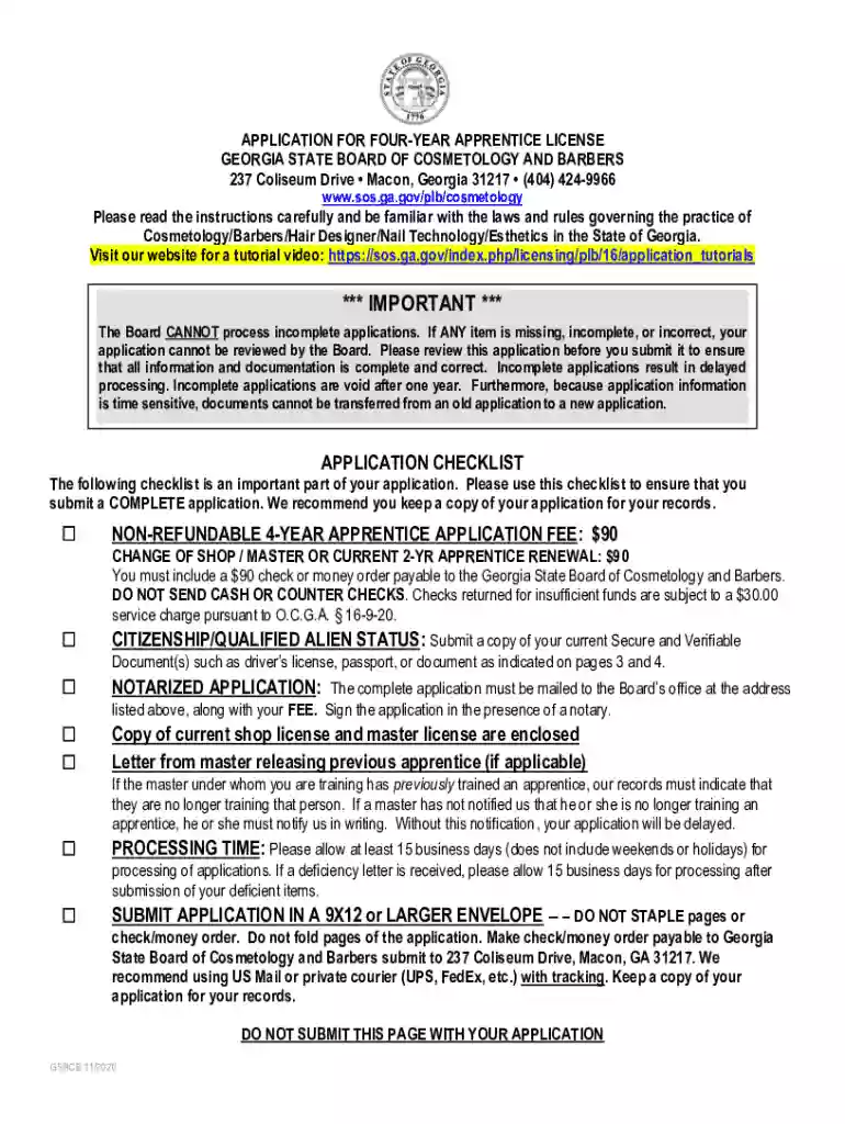 georgia license application Preview on Page 1
