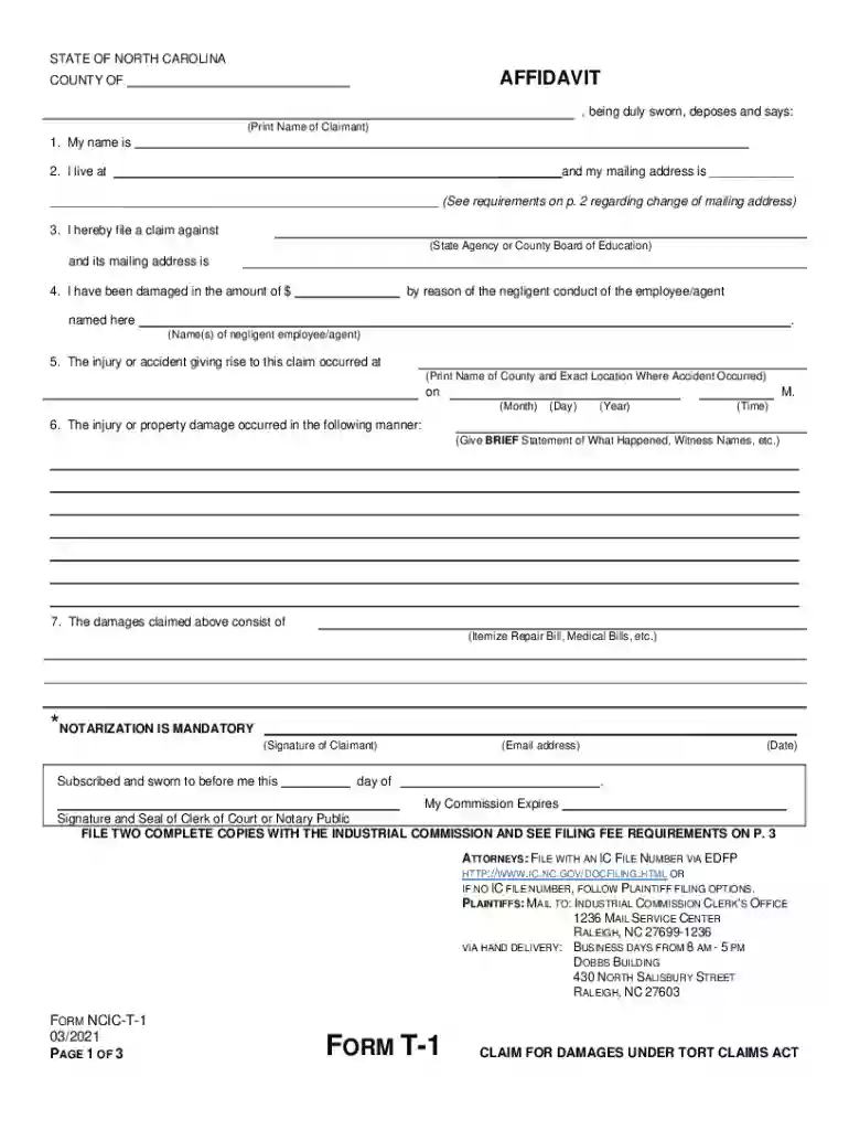 claim north carolina Preview on Page 1