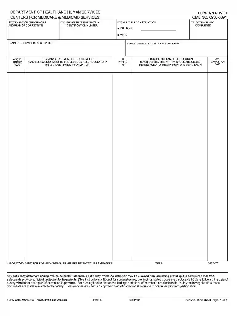 plan of correction template Preview on Page 1