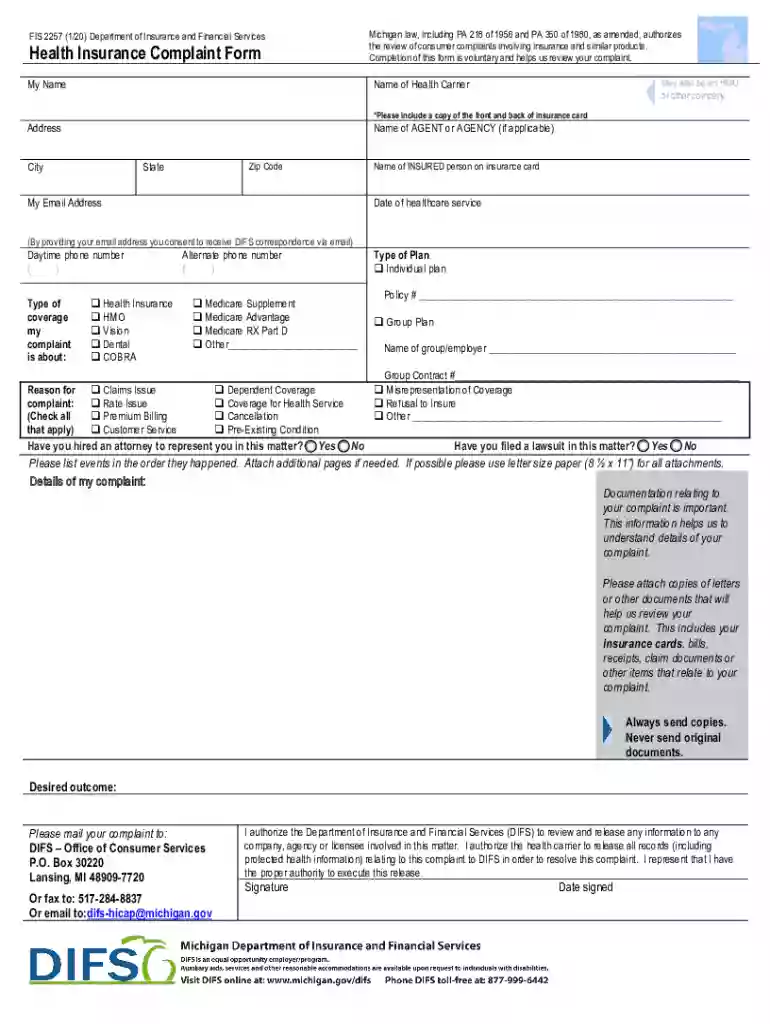 complaint michigan determination Preview on Page 1