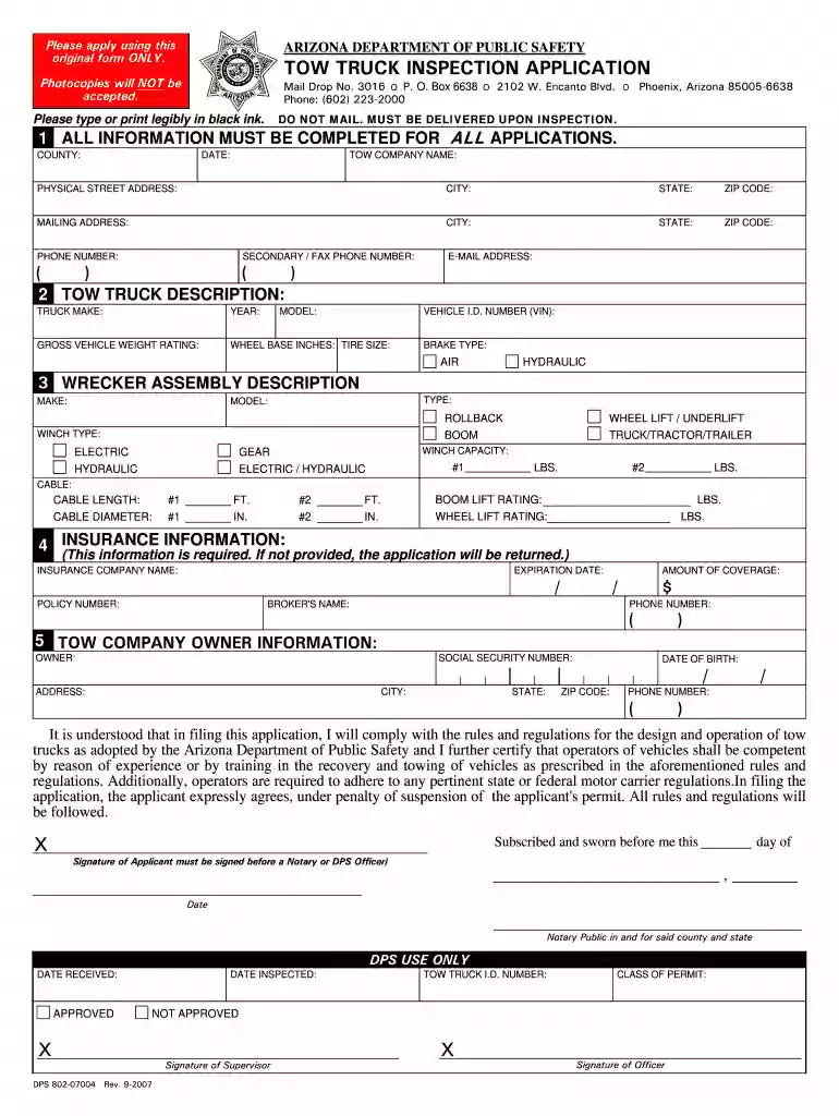 tow truck inspection checklist pdf Preview on Page 1