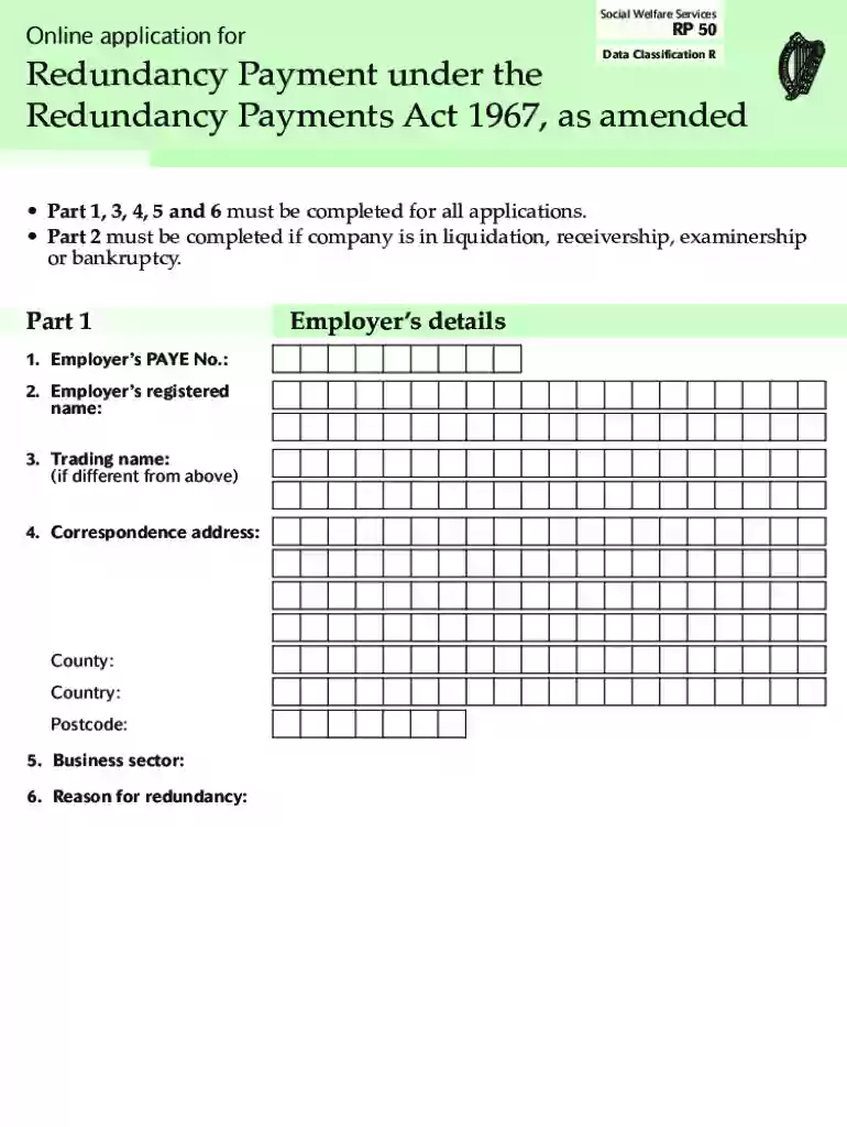 rp50 form Preview on Page 1