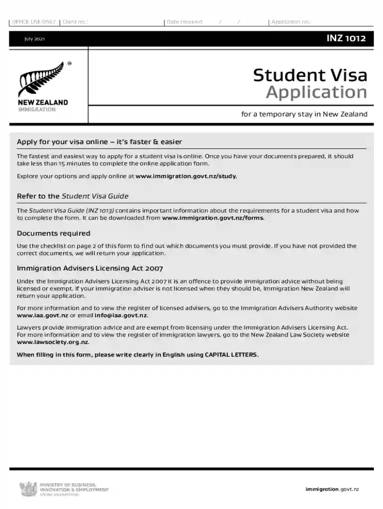 2021 zealand form Preview on Page 1