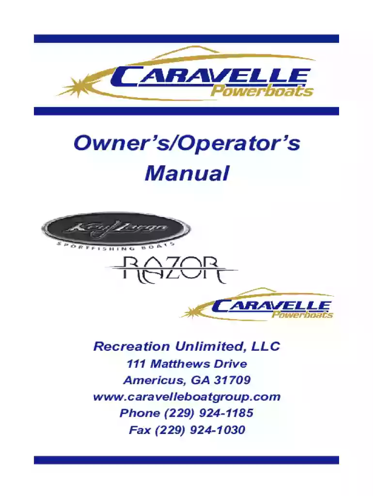 caravelle boat owners manual Preview on Page 1