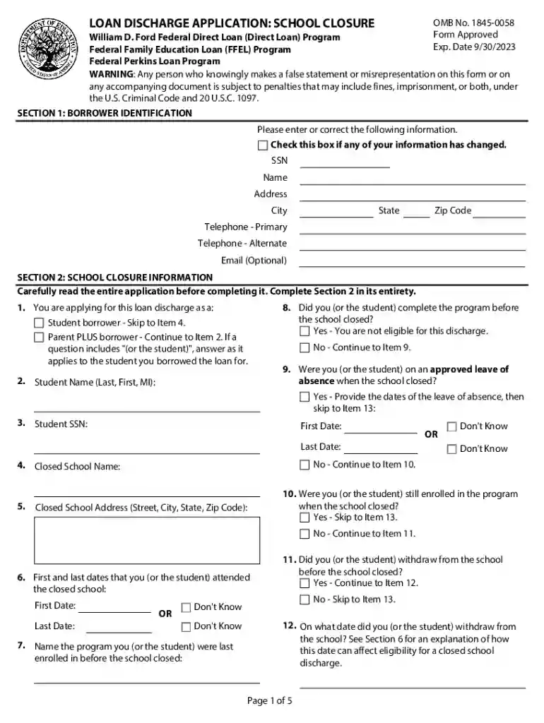loan discharge Preview on Page 1