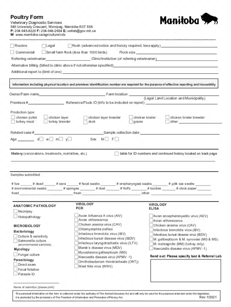 Canada Poultry Form - Manitoba Province 2020-2021 - Fill ... Preview on Page 1