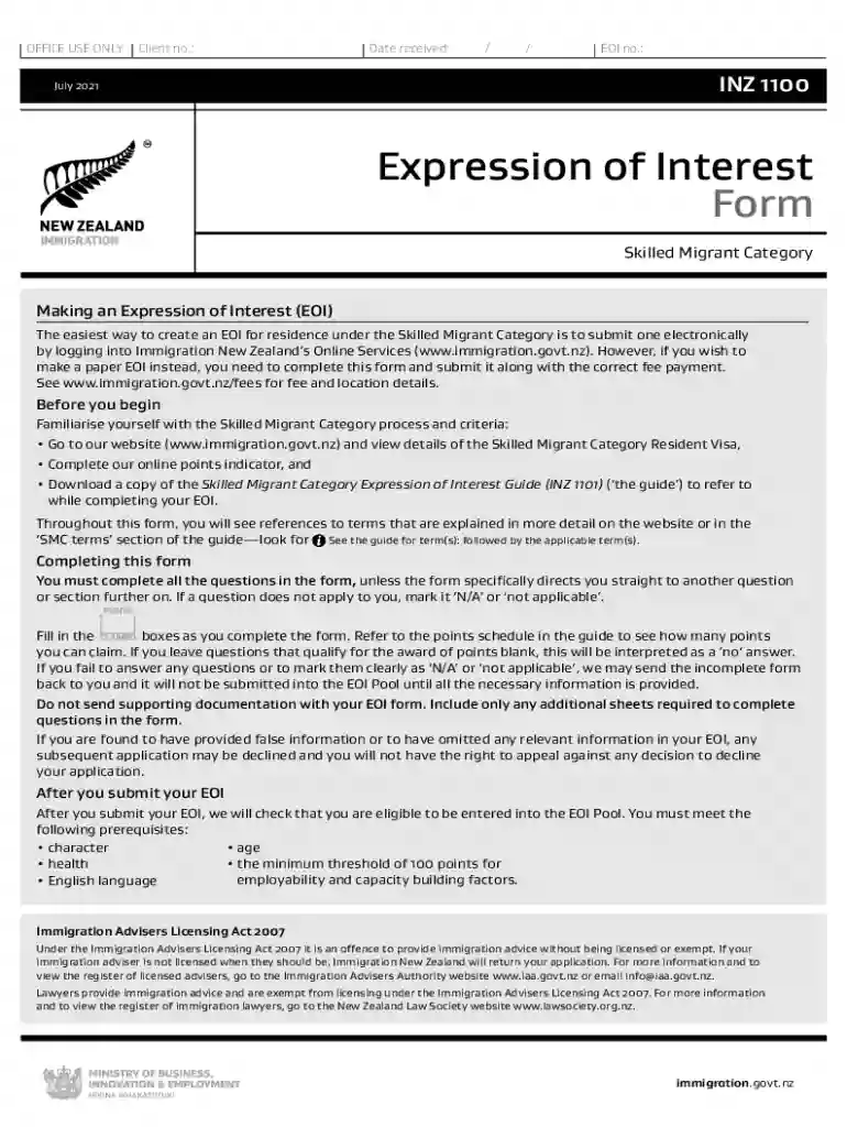 expression of interest template nz Preview on Page 1