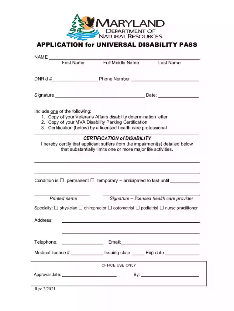 maryland universal disability pass Preview on Page 1