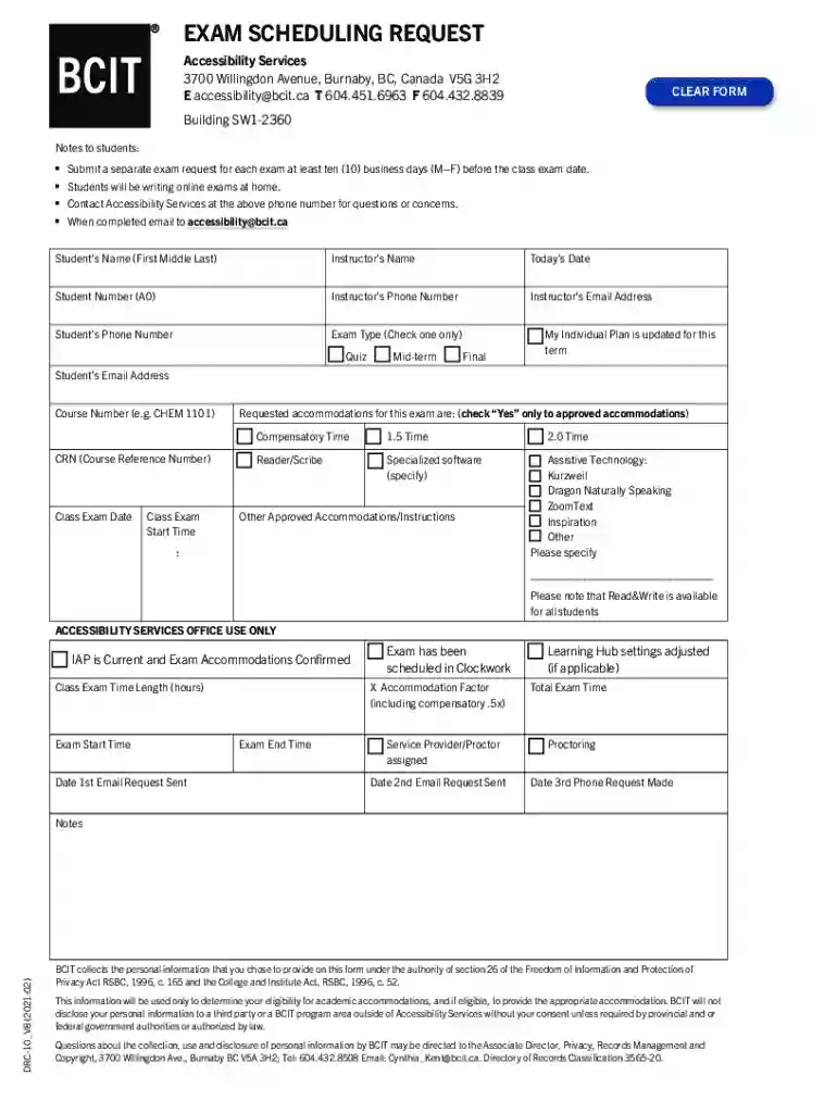 ONLINE EXAM REQUEST AND INVIGILATION INSTRUCTIONS Preview on Page 1