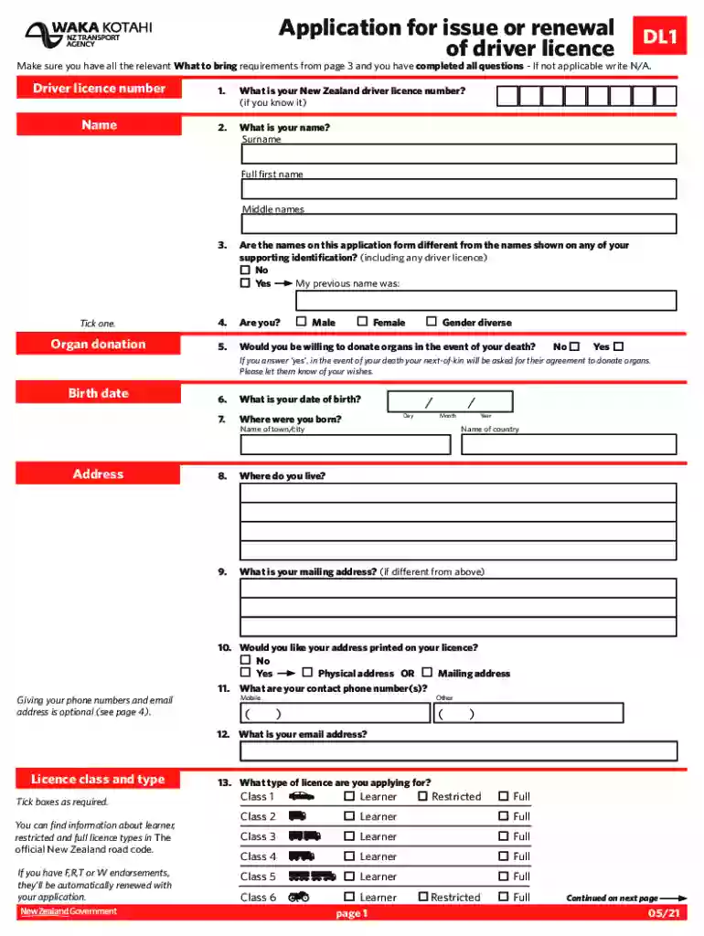 dl1 form Preview on Page 1