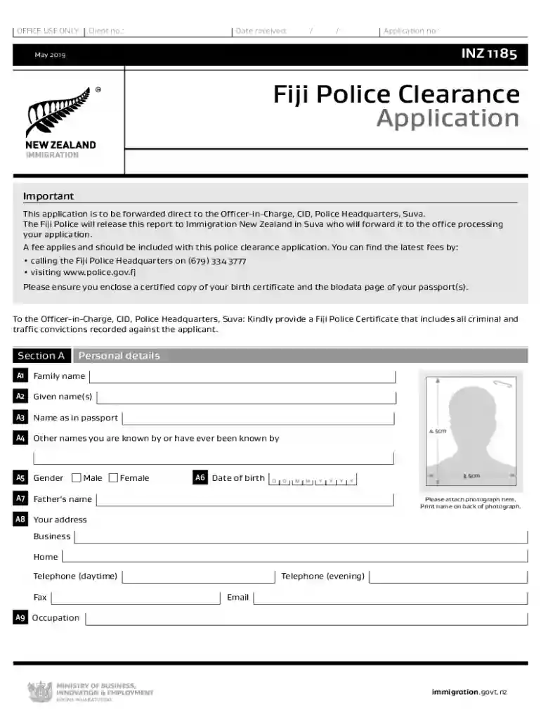 fiji police clearance online application Preview on Page 1