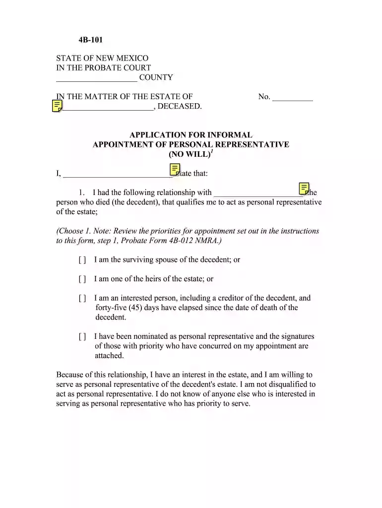 new mexico probate court forms Preview on Page 1