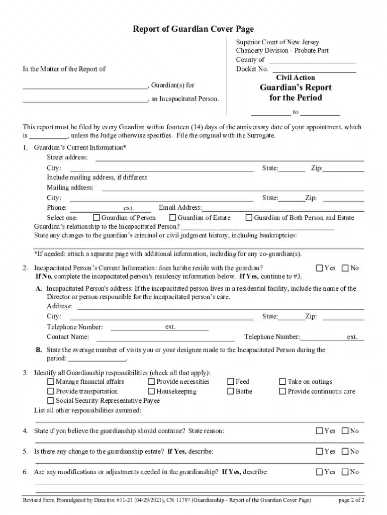 nj guardianship forms Preview on Page 1