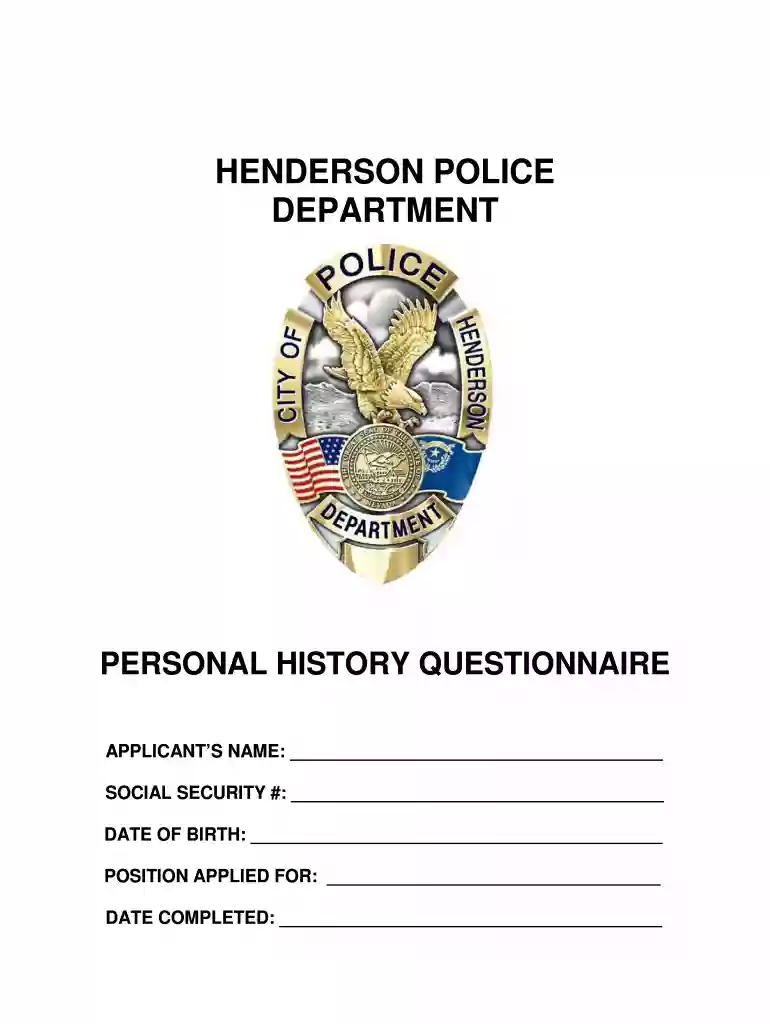 police questionnaire form Preview on Page 1