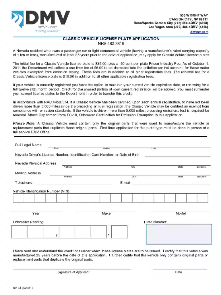 classic vehicle license plate Preview on Page 1