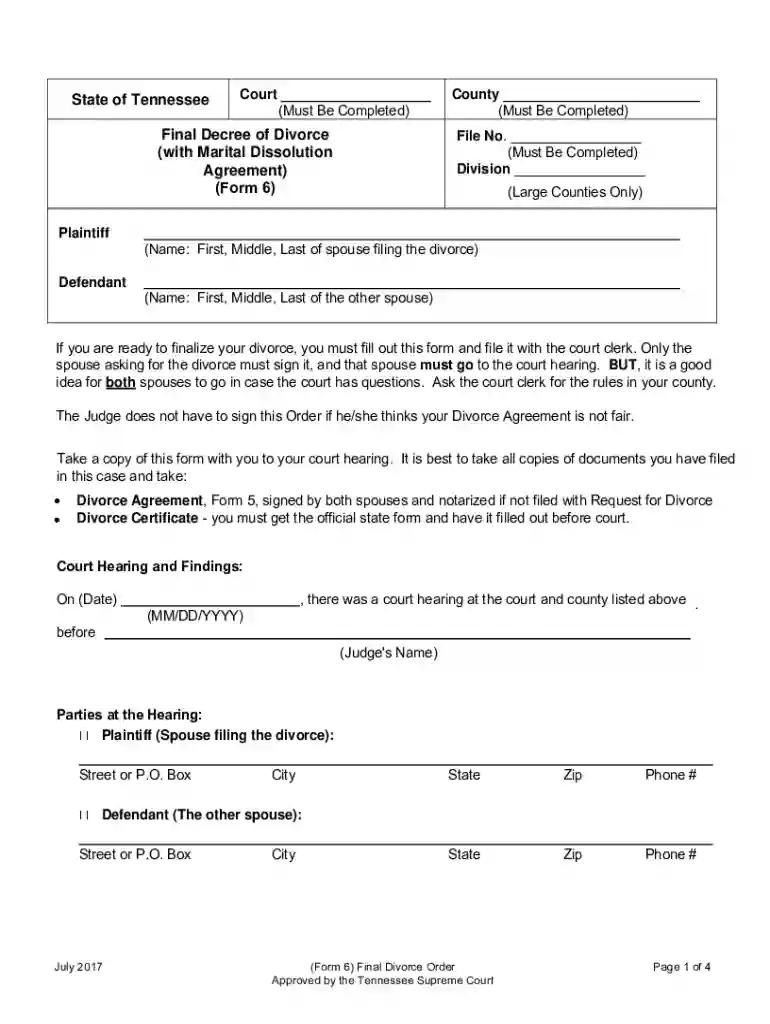 tncourts gov divorce Preview on Page 1