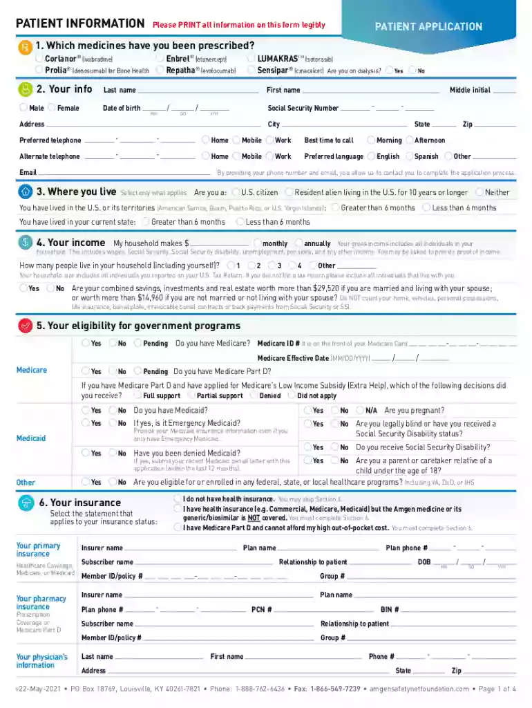 amgen safety net foundation forms Preview on Page 1