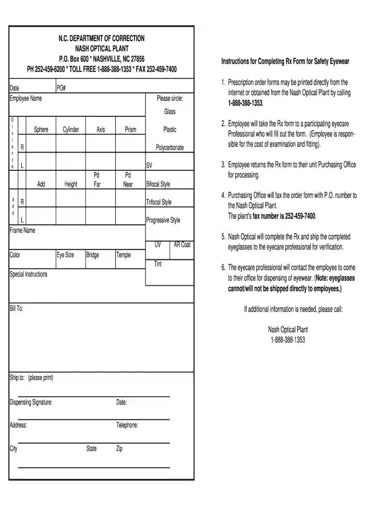 eye prescription template Preview on Page 1