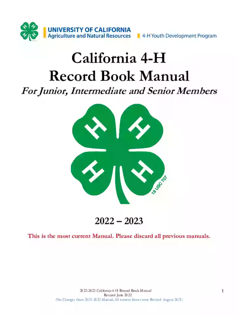 4h record book manual Preview on Page 1