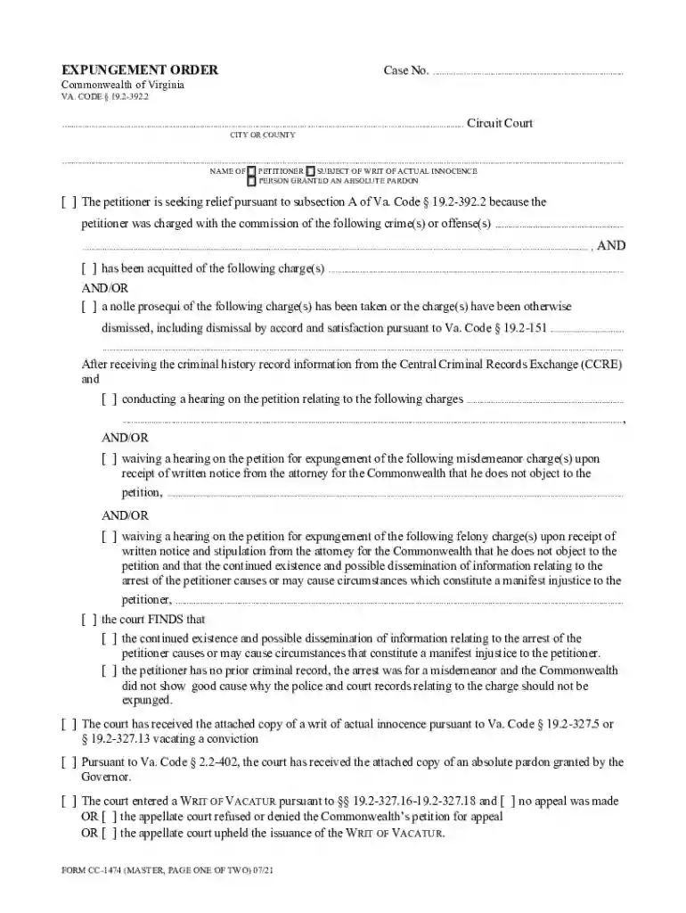 expungement order Preview on Page 1