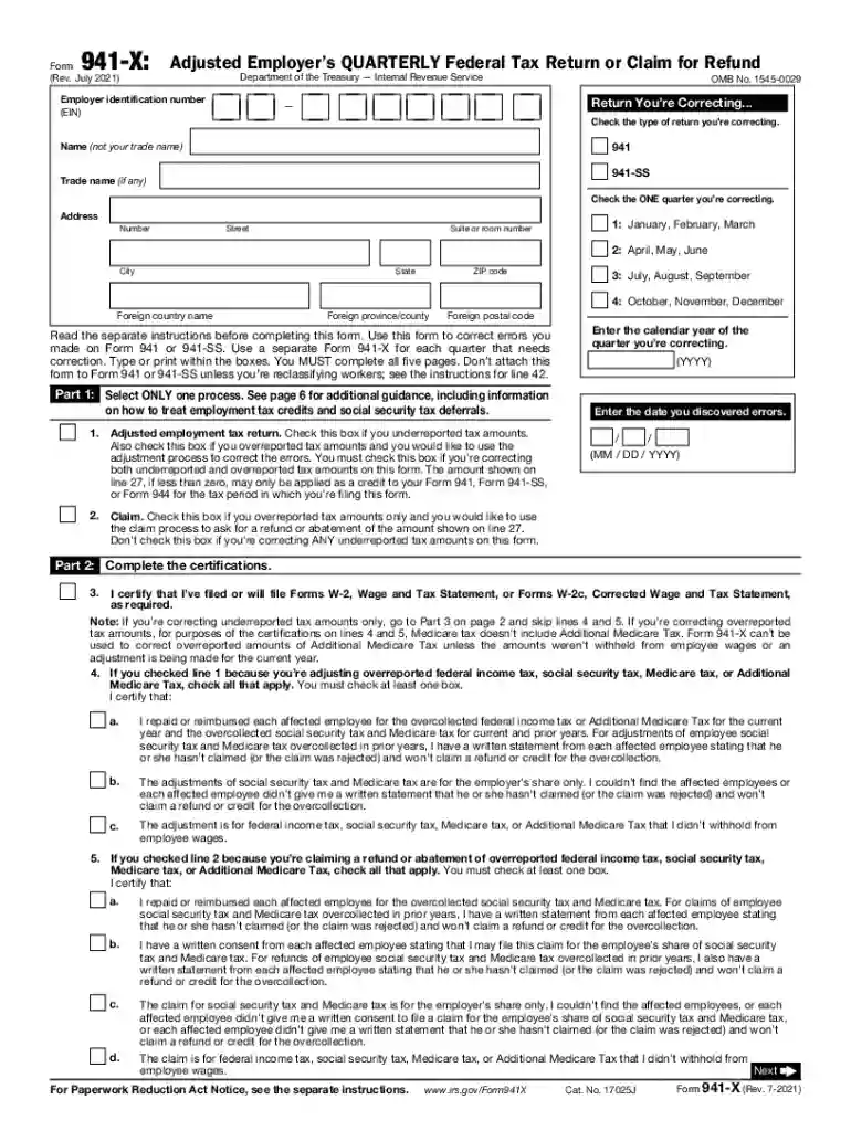 irs 941 for 2021 Preview on Page 1