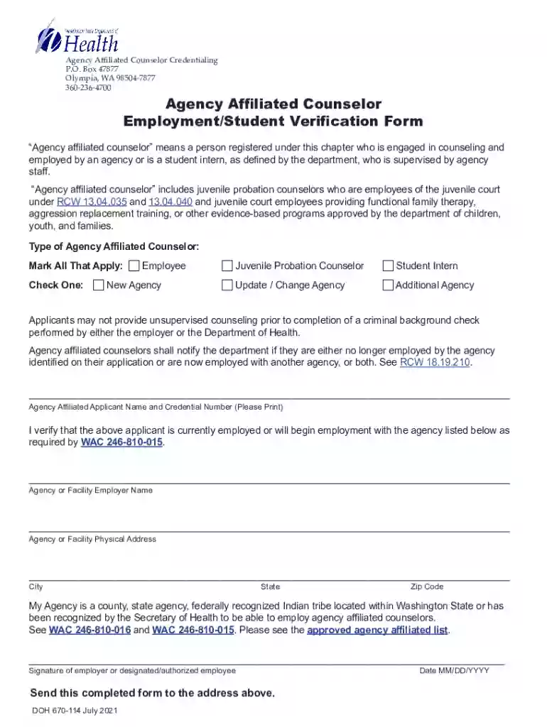 agency affiliated counselor registration application packet Preview on Page 1
