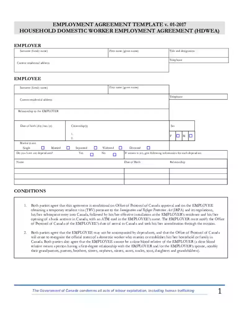 worker employment agreement template Preview on Page 1