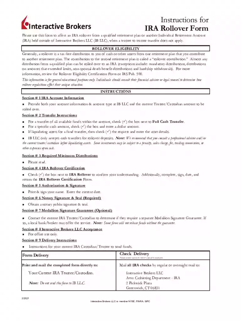 interactive brokers ira rollover form Preview on Page 1
