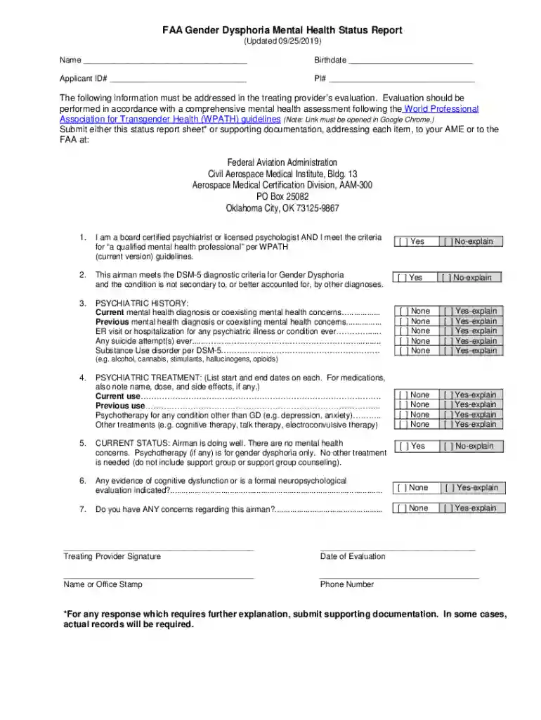 Health Status Report Form Preview on Page 1