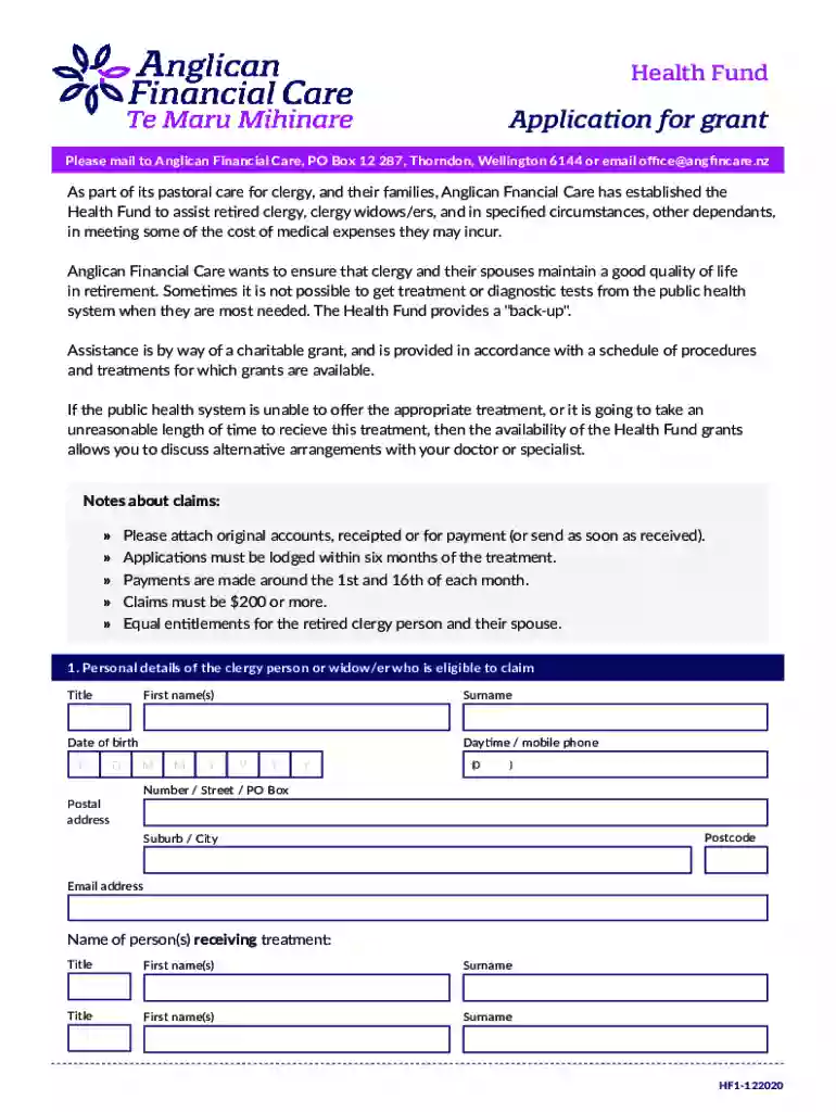 Health Fund - Anglican Financial CareAnglican Financial Preview on Page 1