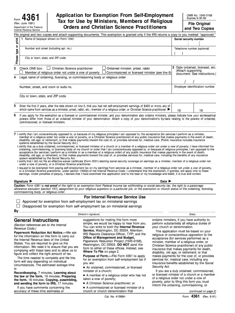 form 4361 Preview on Page 1
