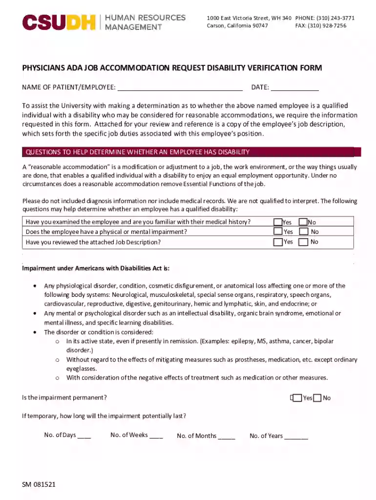 ada accommodation request form pdf Preview on Page 1