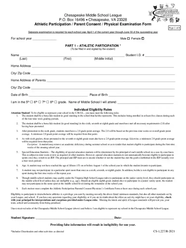 virginia sports physical form 2024 pdf download Preview on Page 1
