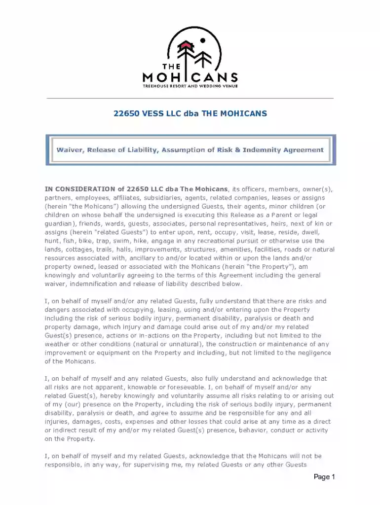 waiver liability agreement Preview on Page 1