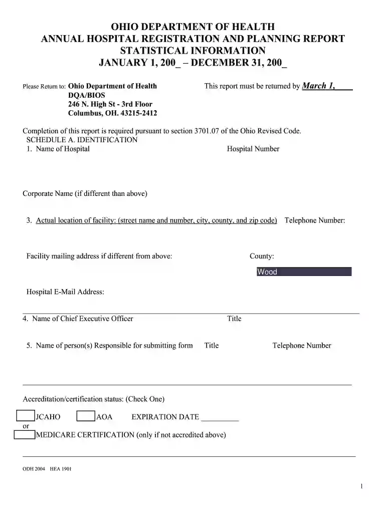 ohio hospital registration Preview on Page 1