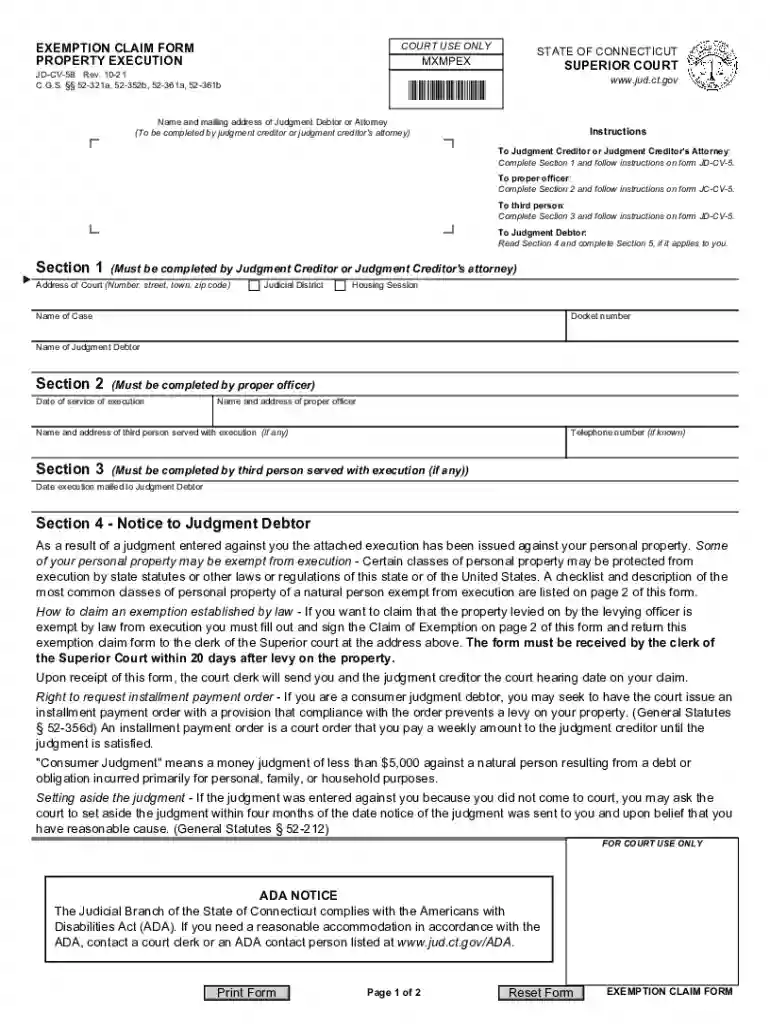exemption form property Preview on Page 1