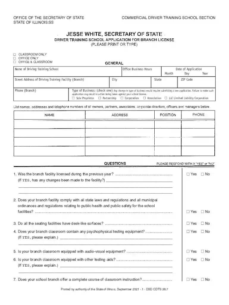 illinois driver branch license form Preview on Page 1