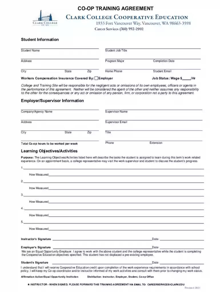 cooperative training agreement Preview on Page 1