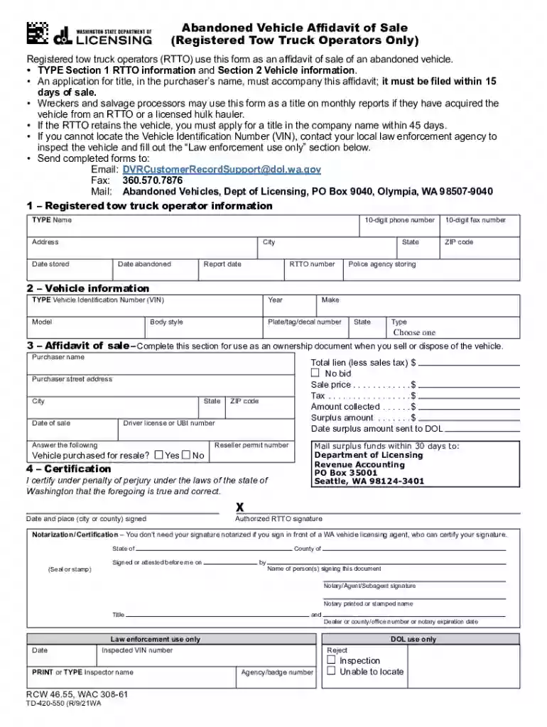 junk vehicle affidavit Preview on Page 1