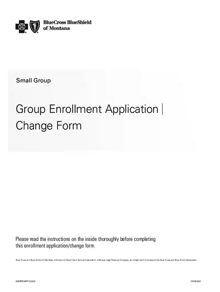Group Enrollment Application Change Form - Fill and Sign Preview on Page 1