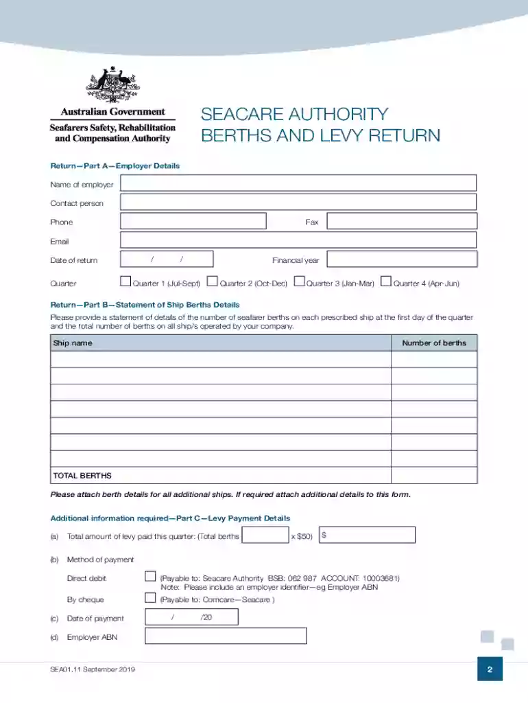 Berths and Levy Return form The Levy Collection Act provides that an employer must provide a Return Preview on Page 1