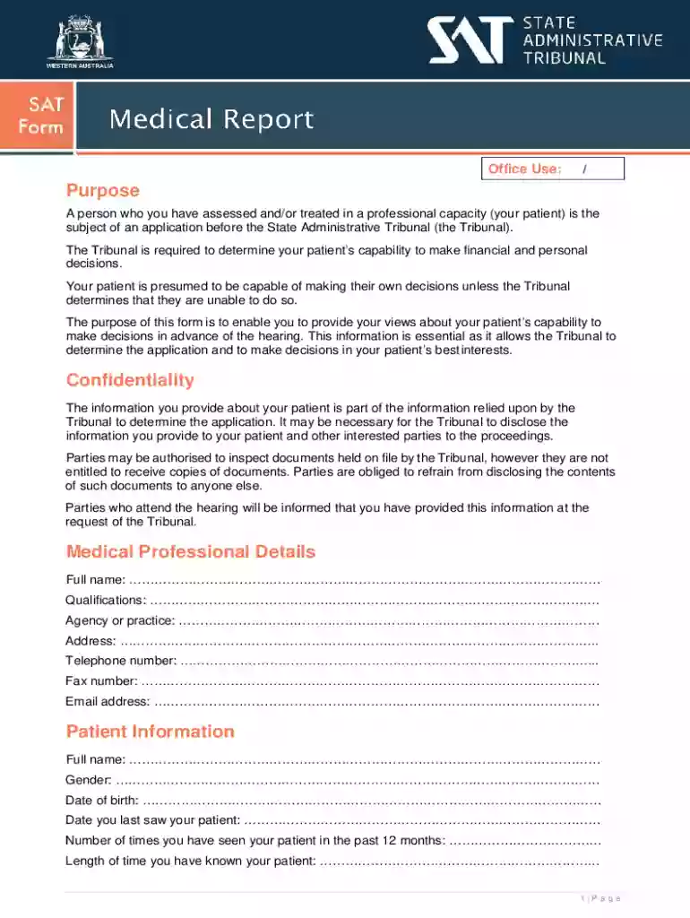 sat medical report Preview on Page 1